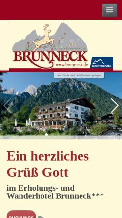 Vorschau der mobilen Webseite www.brunneck.de, Hotel Brunneck
