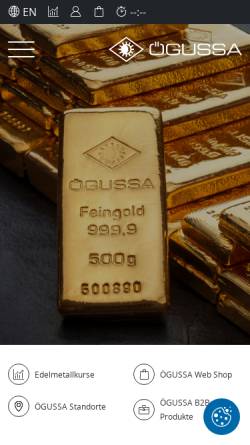 Vorschau der mobilen Webseite www.oegussa.at, ÖGUSSA Österreichische Gold- und Silberscheideanstalt Ges.m.b.H.