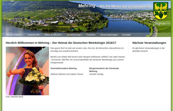 Vorschau von www.mehring-mosel.de, Mehring an der Mosel, Wein- und Ferienort