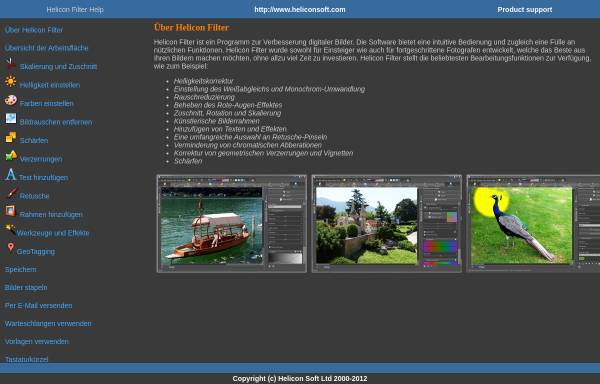 Vorschau von www.heliconsoft.com, Helicon Filter