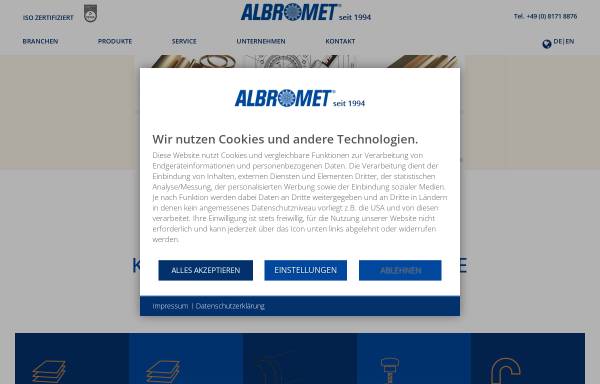 Vorschau von www.albromet.de, Albromet GmbH
