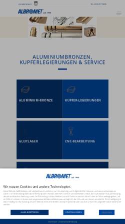 Vorschau der mobilen Webseite www.albromet.de, Albromet GmbH