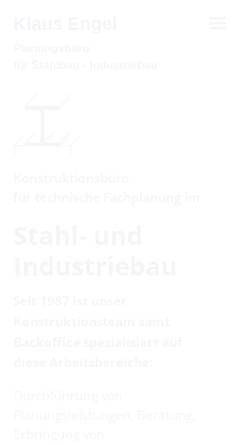 Vorschau der mobilen Webseite www.buero-engel.de, Planungsbüro für Stahlbau- Industriebau GmbH