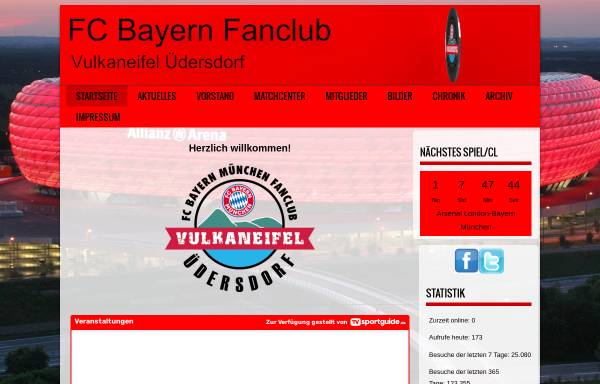 Vorschau von www.fcbvulkaneifel.de, FC Bayern Fanclub Vulkaneifel Üdersdorf