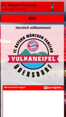 Vorschau der mobilen Webseite www.fcbvulkaneifel.de, FC Bayern Fanclub Vulkaneifel Üdersdorf