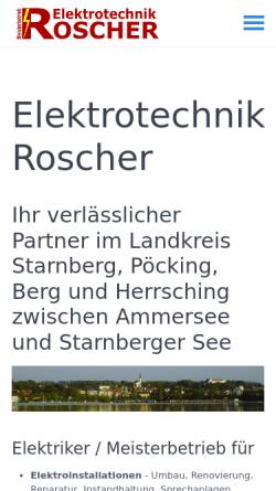 Vorschau der mobilen Webseite www.elektrotechnik-roscher.de, Elektrotechnik Roscher