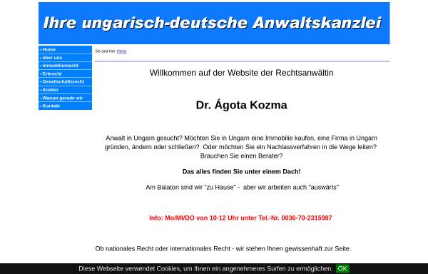Vorschau von www.anwalt-in-ungarn.de, Dr. Ágota Kozma