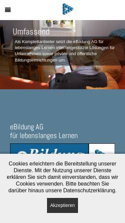 Vorschau der mobilen Webseite www.ebildung.de, E Bildung AG
