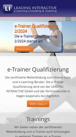 Vorschau der mobilen Webseite www.leading-interactive.de, Leading Interactive GmbH