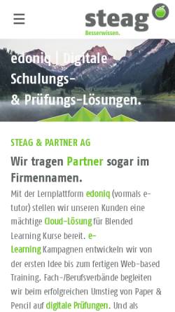Vorschau der mobilen Webseite www.steag.ch, Steag & Partner AG