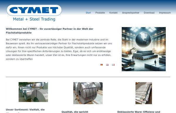 Vorschau von cymet.de, Cymet Metal + Steel Trading e.K.