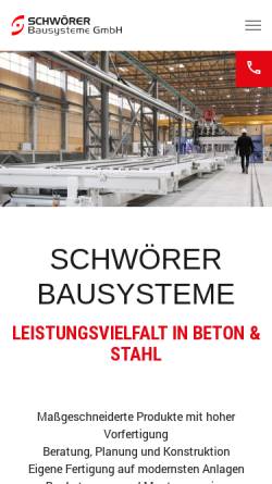Vorschau der mobilen Webseite www.schwoerer-bausysteme.de, Schwörer Bausysteme GmbH
