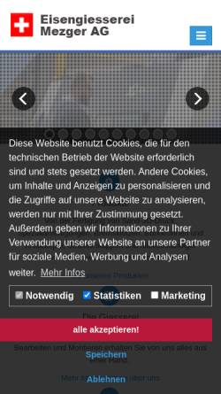 Vorschau der mobilen Webseite www.mezgergroup.com, Eisengiesserei Ed.Mezger AG