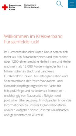 Vorschau der mobilen Webseite www.brk-ffb.de, Bayerisches Rotes Kreuz - Kreisverband Fürstenfeldbruck