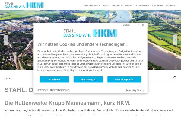 Vorschau von www.hkm.de, HKM Hüttenwerke Krupp Mannesmann GmbH