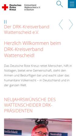 Vorschau der mobilen Webseite www.drk-wattenscheid.de, Deutsches Rotes Kreuz Kreisverband Wattenscheid 1902 e.V.