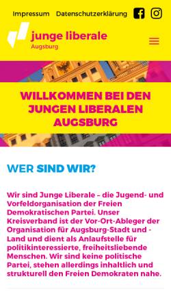 Vorschau der mobilen Webseite www.julis-augsburg.de, JuLis - Junge Liberale Augsburg