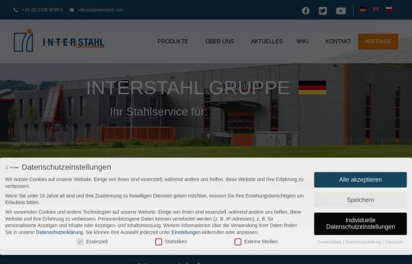 Vorschau von www.interstahl.com, Inter Stahl Service GmbH