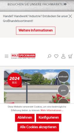 Vorschau der mobilen Webseite www.holz-speckmann.de, Holz-Speckmann GmbH