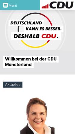 Vorschau der mobilen Webseite www.cdu-muensterland.de, CDU Bezirksverband Münsterland