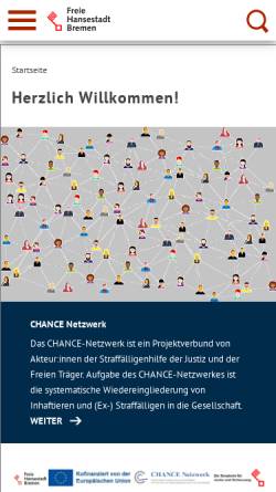 Vorschau der mobilen Webseite www.chance-bremen.de, Chance