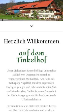 Vorschau der mobilen Webseite www.finkelhof.de, Finkelhof - Ferien auf dem Bauernhof