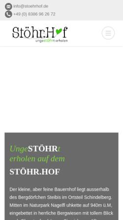 Vorschau der mobilen Webseite www.stoehrhof.de, Stöhr. Hof - Urlaub auf dem Bauernhof