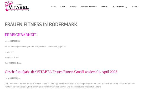 Vorschau von www.vitabel.de, Vitabel Frauen Fitness GmbH