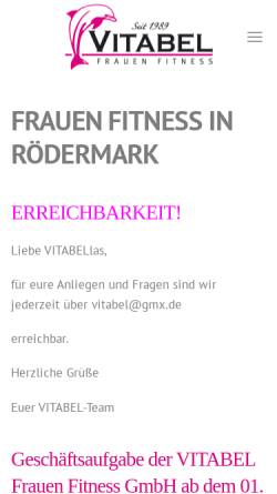 Vorschau der mobilen Webseite www.vitabel.de, Vitabel Frauen Fitness GmbH
