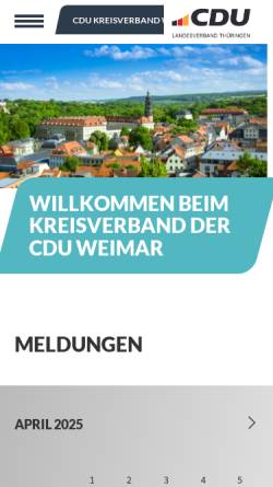 Vorschau der mobilen Webseite www.cdu-weimar.de, CDU Weimar