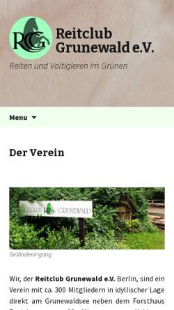 Vorschau der mobilen Webseite reitclub-grunewald.de, Der Reitclub Grunewald e. V.