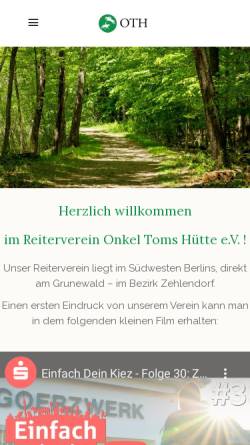 Vorschau der mobilen Webseite www.oth-reiten.de, Reiterverein Onkel-Toms-Hütte e. V.