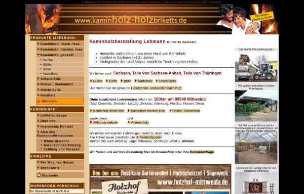 Vorschau von www.kaminholz-holzbriketts.de, Kaminholzherstellung Lehmann