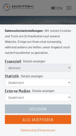 Vorschau der mobilen Webseite www.salzgitter-ag.de, Salzgitter AG