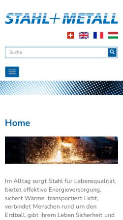 Vorschau der mobilen Webseite www.stahl.ch, Stahl + Metall AG