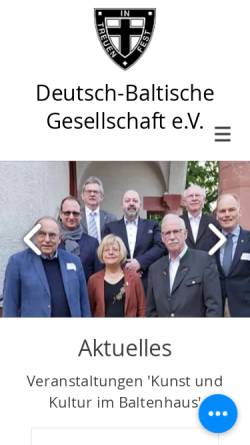 Vorschau der mobilen Webseite www.deutsch-balten.de, Deutsch-Baltische Gesellschaft e.V.