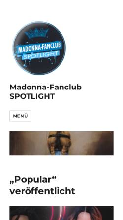 Vorschau der mobilen Webseite www.madonnafanclub.eu, Madonna-Fanclub Spotlight