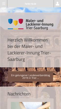 Vorschau der mobilen Webseite www.malerinnung-trier.de, Maler-und Lackierer-Innung Trier-Saarburg