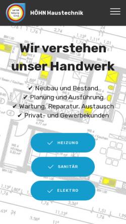 Vorschau der mobilen Webseite www.hoehn-haustechnik.de, Höhn Haustechnik