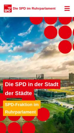 Vorschau der mobilen Webseite www.rvr-spd.de, SPD-Fraktion im Regionalverband Ruhr (RVR)