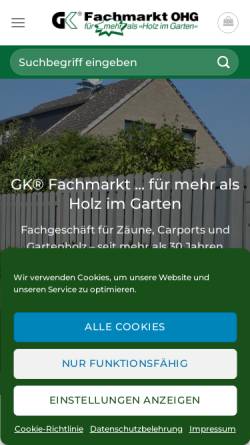Vorschau der mobilen Webseite gk-fachmarkt.de, GK Fachmarkt OHG eShop