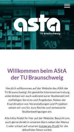 Vorschau der mobilen Webseite www.asta.tu-braunschweig.de, Allgemeiner Studierenden Ausschuß (AStA)
