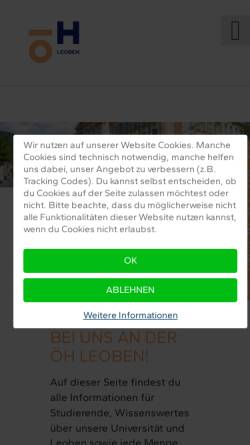 Vorschau der mobilen Webseite www.oeh-leoben.at, Österreichische Hochschülerschaft