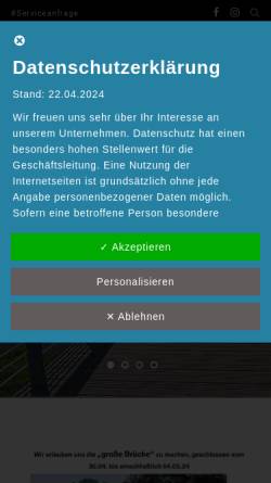 Vorschau der mobilen Webseite www.hisgen.de, Adolf Hisgen GmbH
