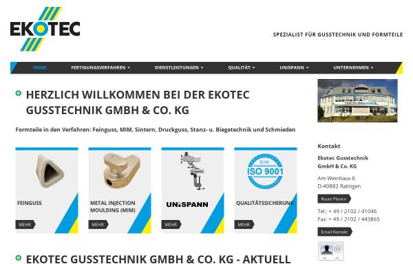 Vorschau von www.ekotec.de, Ekotec Gusstechnik GmbH