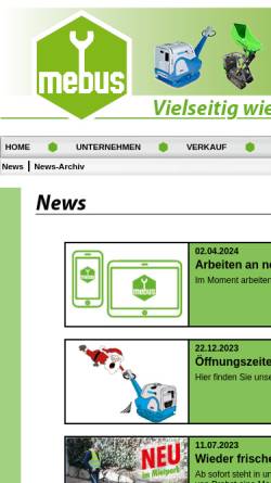 Vorschau der mobilen Webseite www.mebus.biz, Heinrich Mebus GmbH & Co. KG