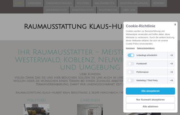 Vorschau von www.raumausstattung-krah.de, Raumausstattung Klaus-Hubert Krah