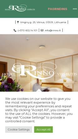 Vorschau der mobilen Webseite www.rinno.lt, Hotel Rinno