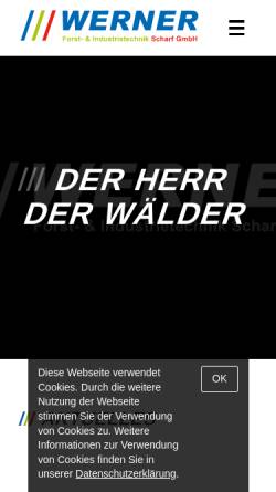 Vorschau der mobilen Webseite www.werner-trier.de, Werner GmbH Forst- und Industrietechnik