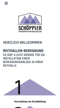 Vorschau der mobilen Webseite www.reithallen-beregnung.de, Reithallenberegnung, Egon Schöppler